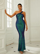 One Shoulder Sequin Prom Dress